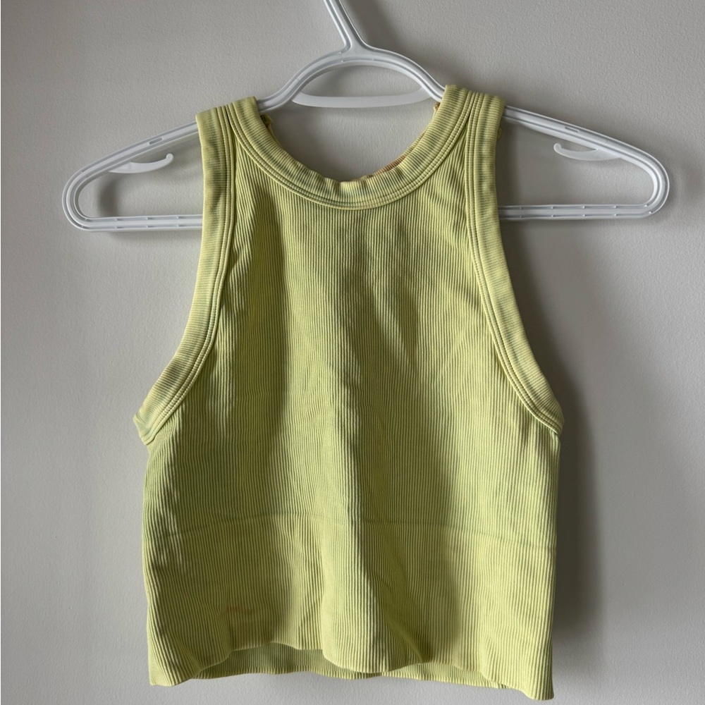 Lime and Grey Ribbed Women's Tank Tops Niki Biki